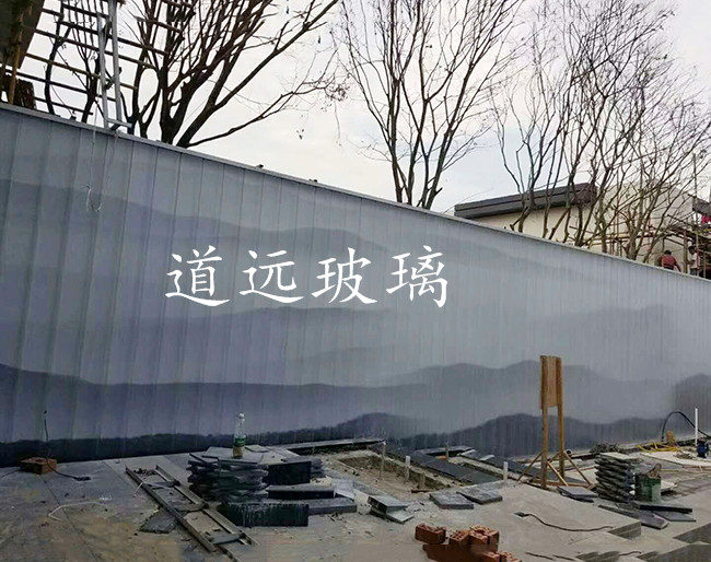 夾絲山水畫玻璃002